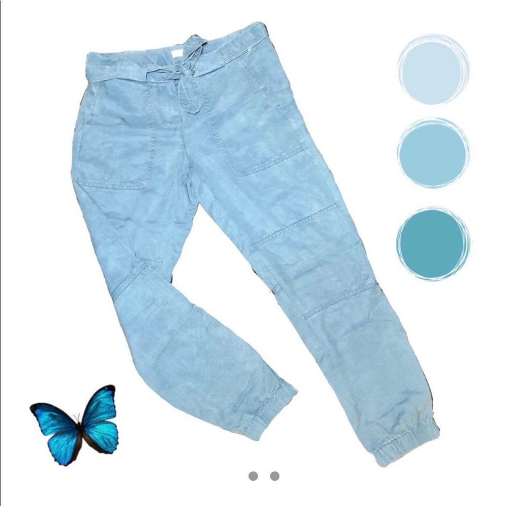 Ann Taylor Loft blue mock cargo pants